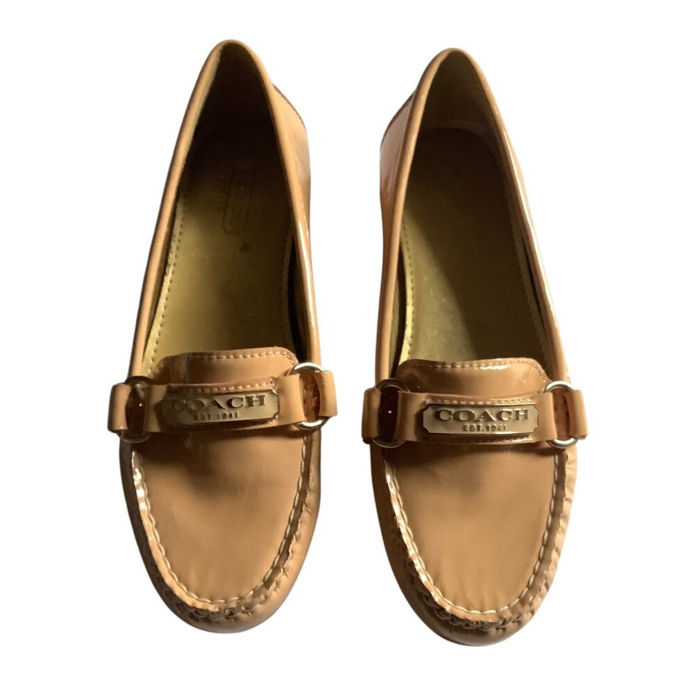 Coach‎ Faye Patent Leather Loafers  Tan Slip-On Shoes Womens US 5B/EU 35